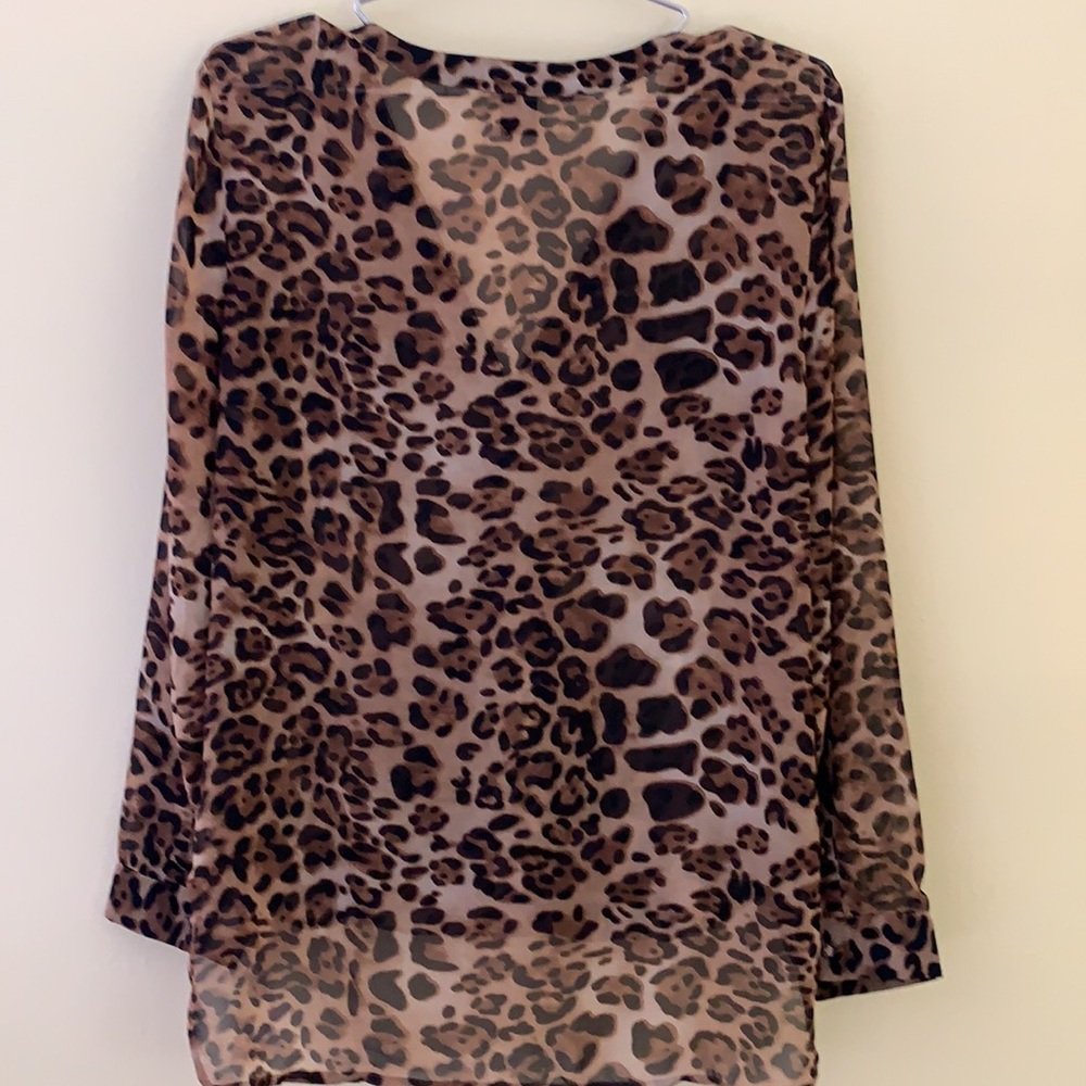Sheer Leopard Print Blouse